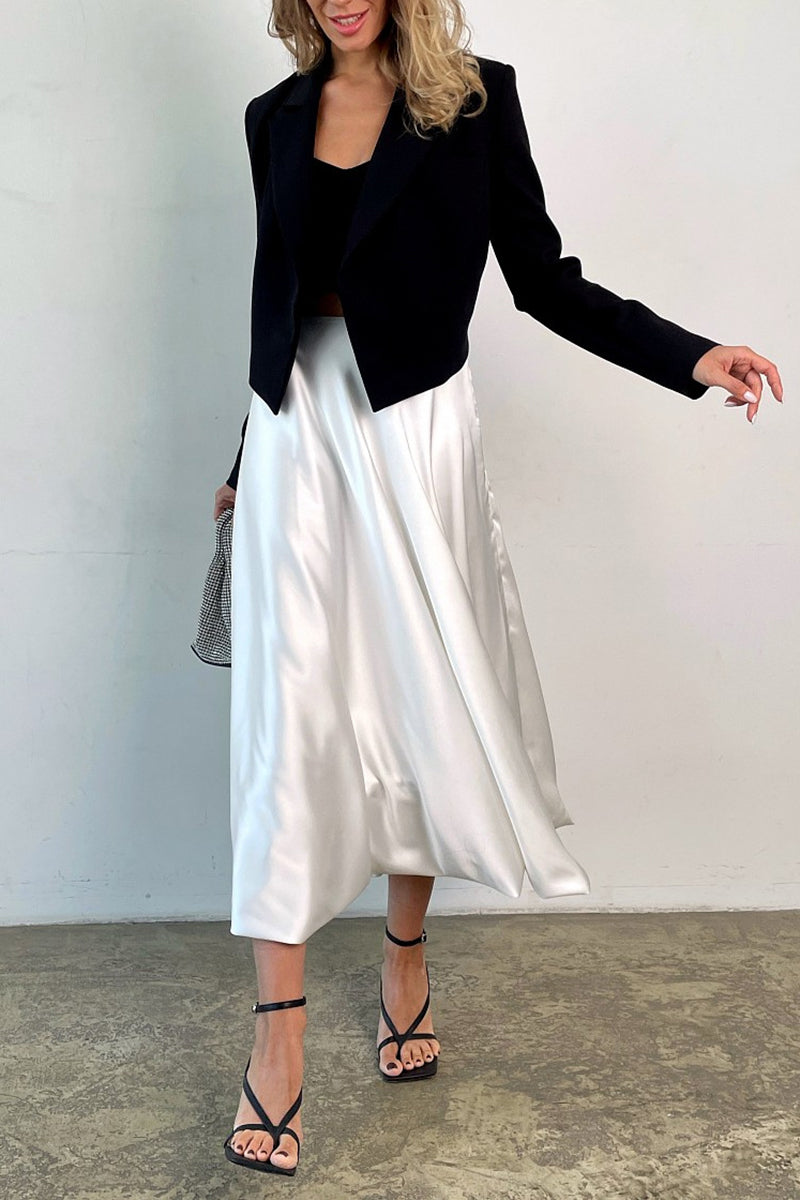 Elegant Midi Flared Skirt