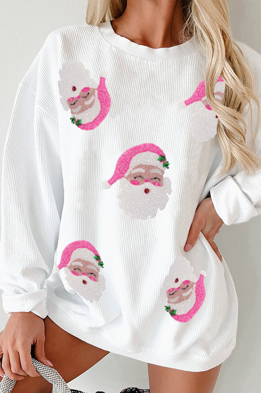 Santa Face Graphic Holiday Top