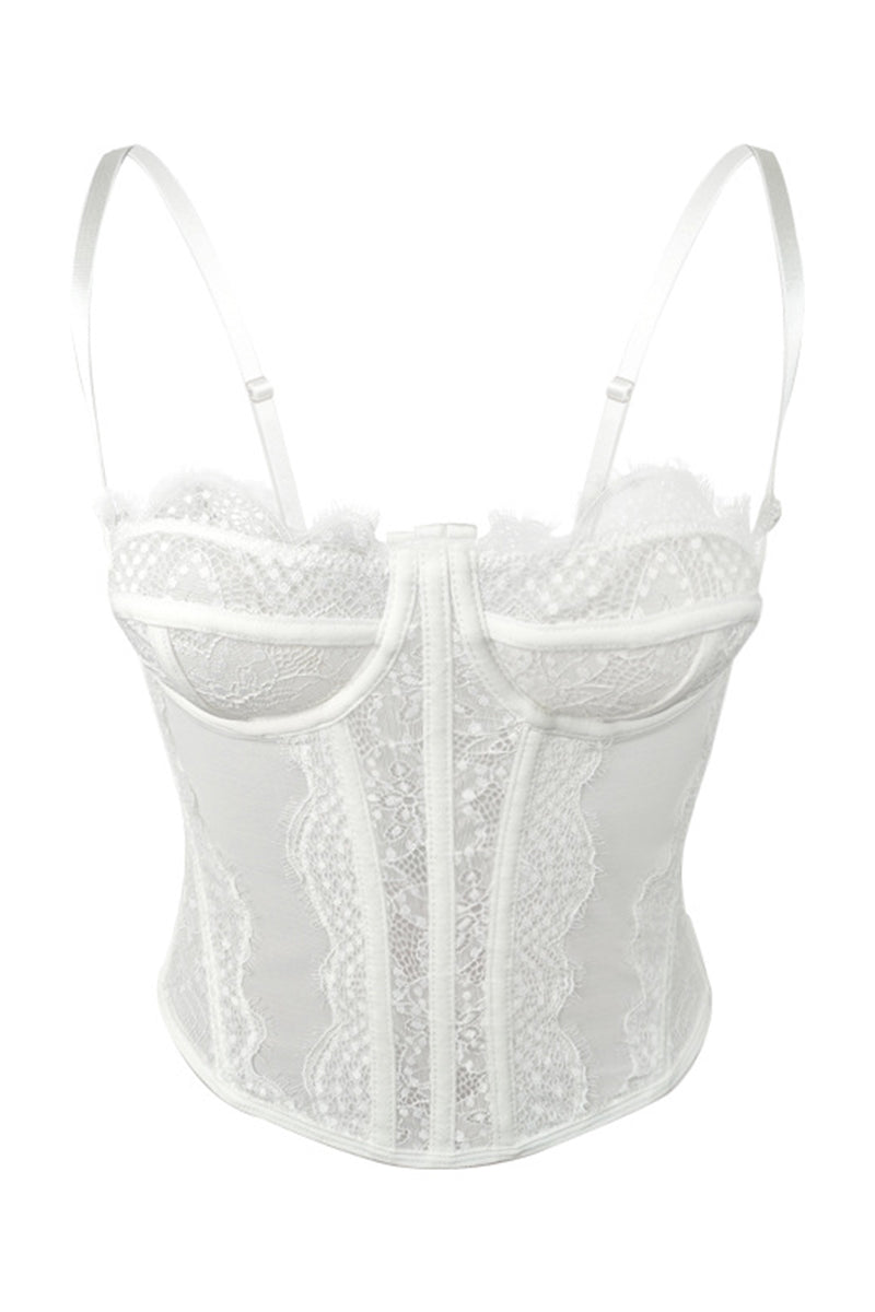 Lace Detailed Underwire Bustier Top