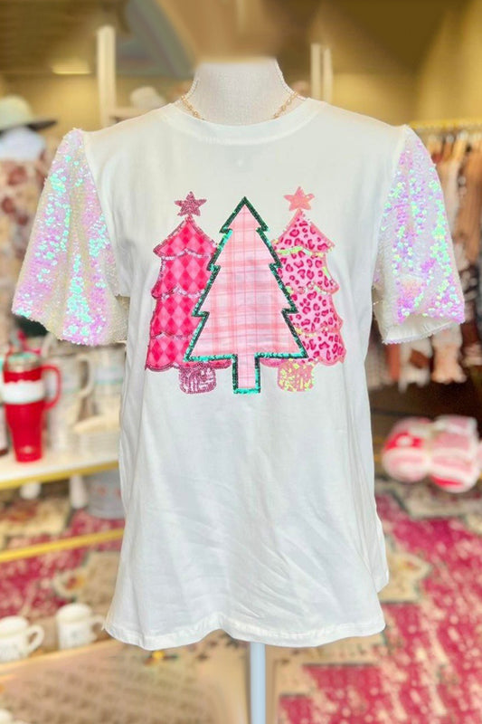 Glitter Tree Graphic Top