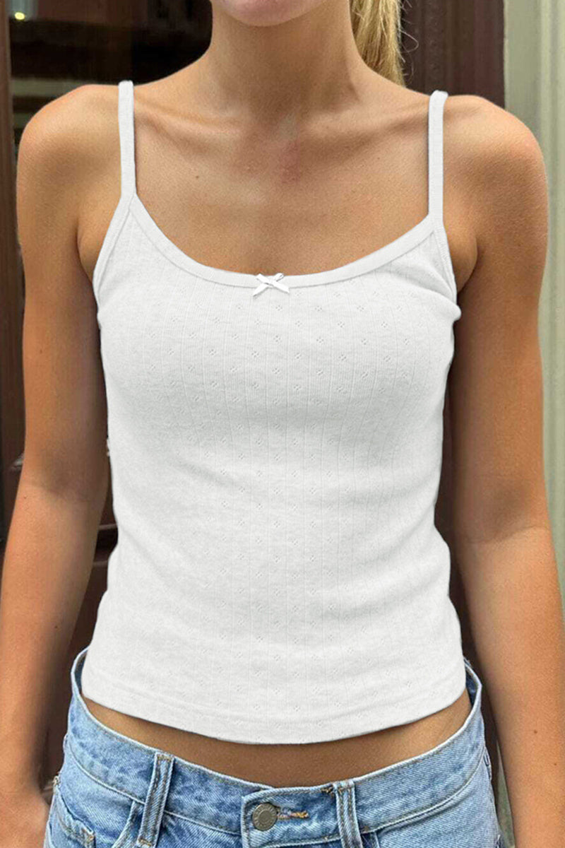Bow Detail Ribbed Cami Top
