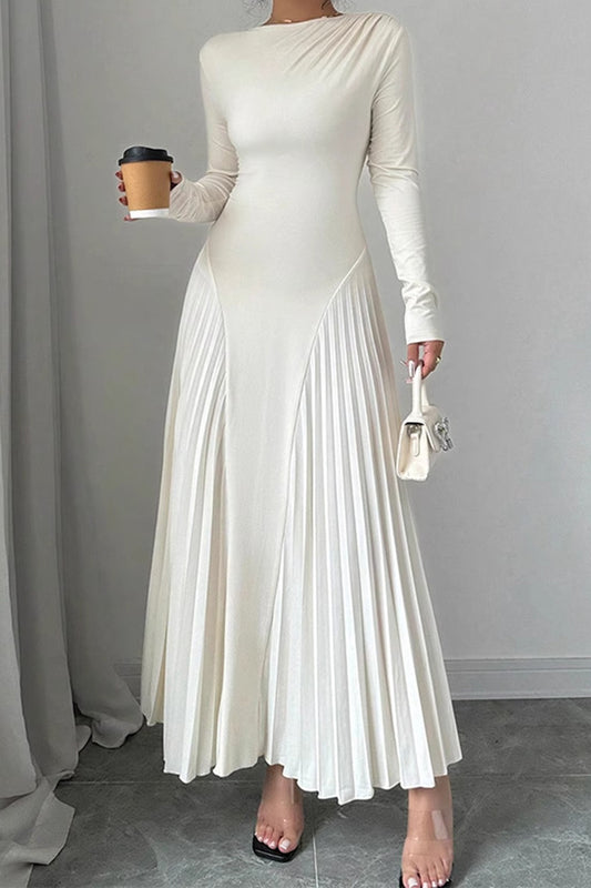 Elegant Pleated Maxi Dress