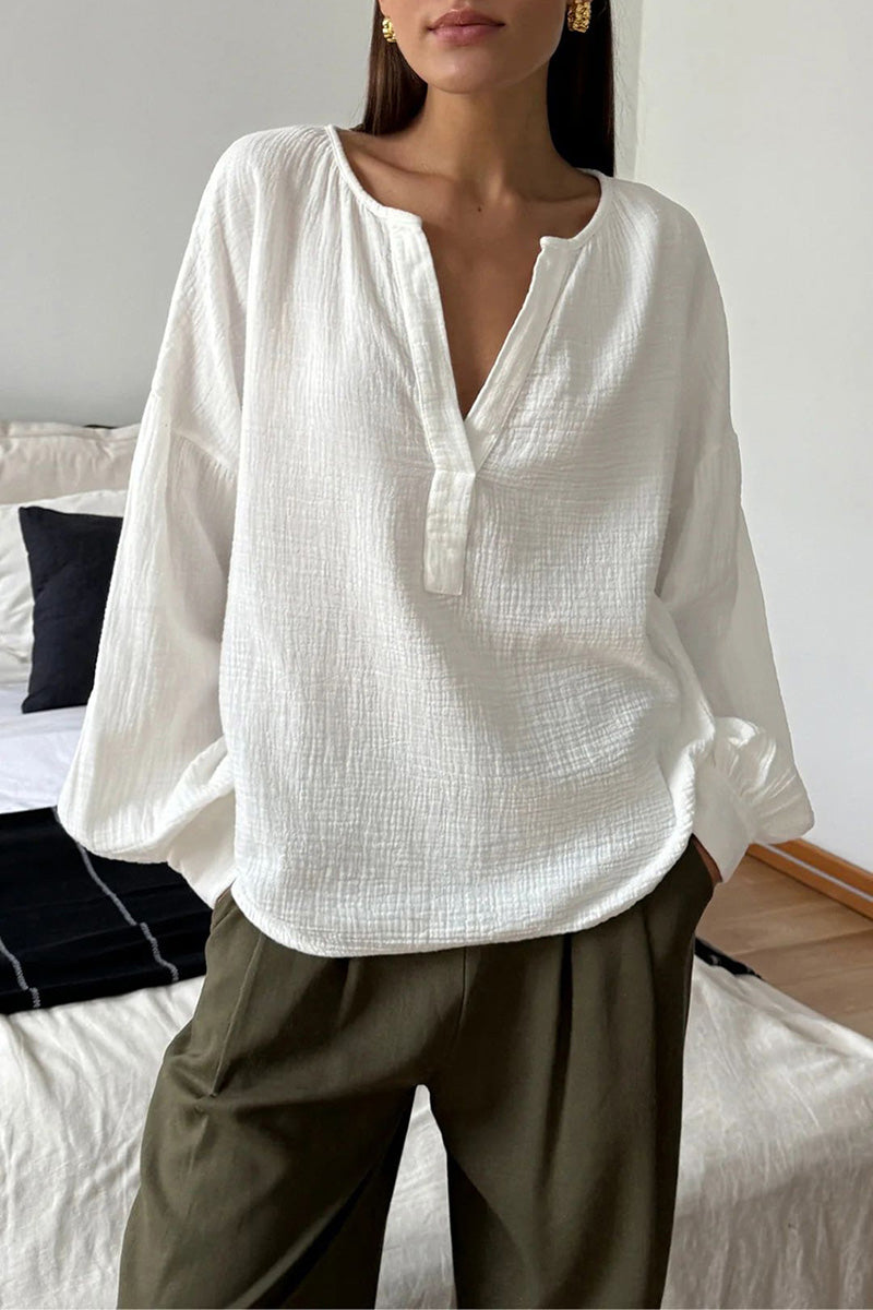 Relaxed Notch Neck Top