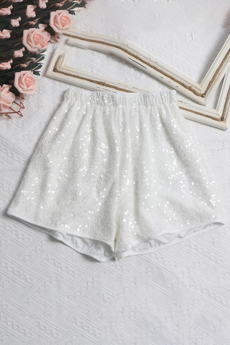 Sparkling Sequin High-Waist Shorts