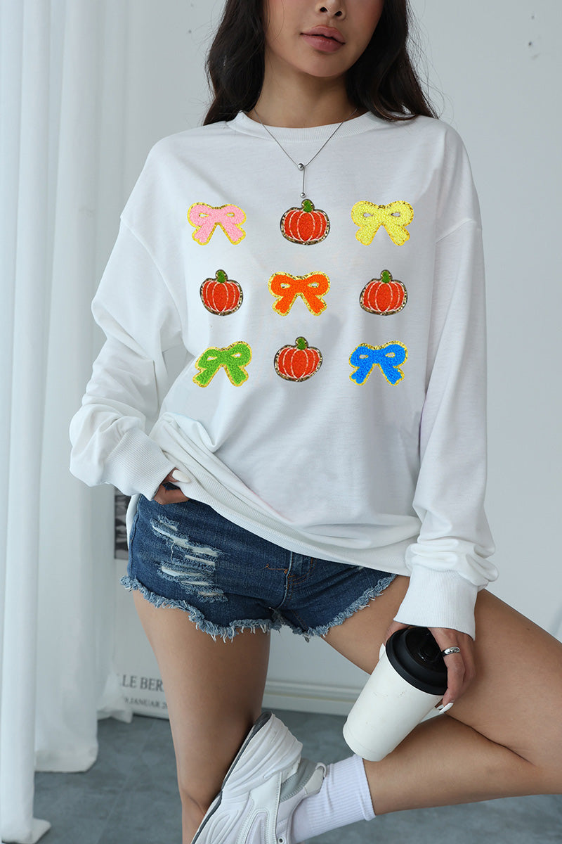 Pumpkin and Bow Graphic Top