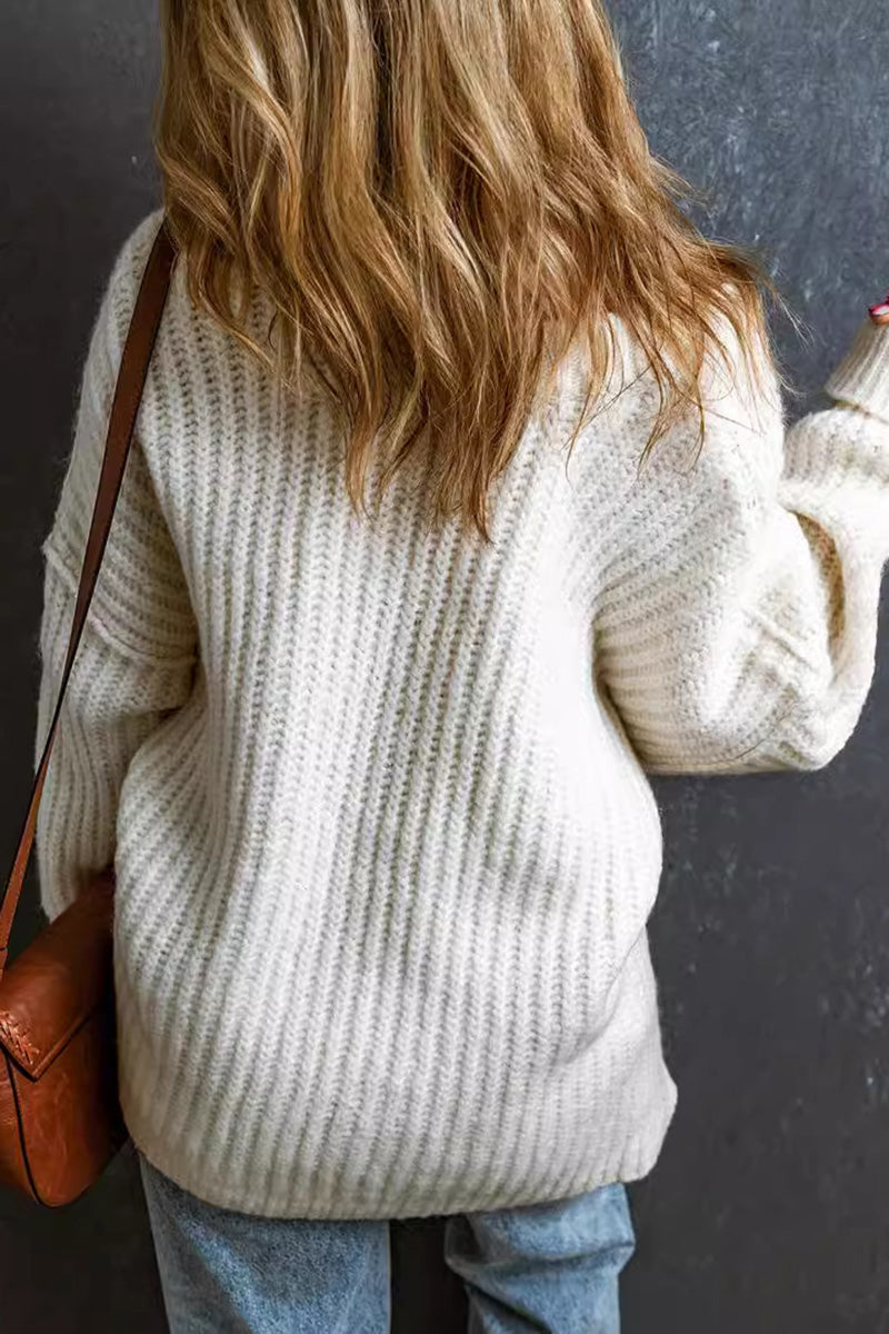 Oversized Ribbed Knit Sweater