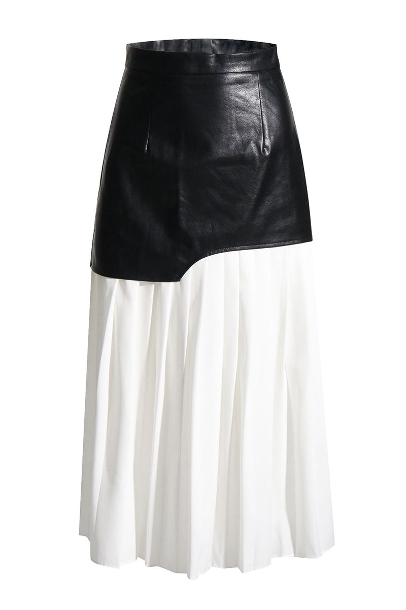 High-Waisted Pleated Maxi Skirt