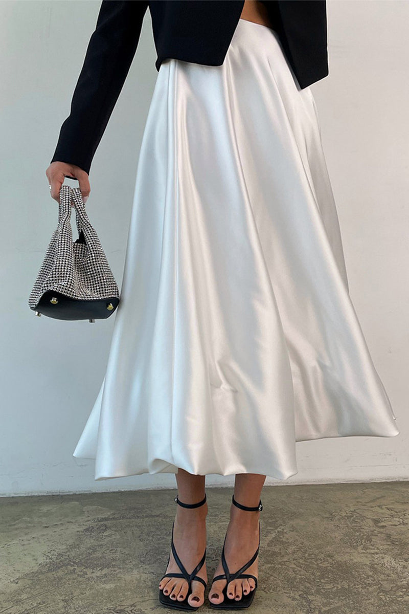 Elegant Midi Flared Skirt