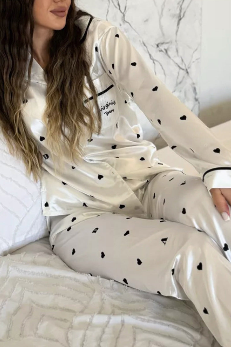 Printed Pajama Set with Button Front