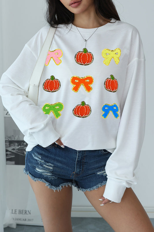 Pumpkin and Bow Graphic Top