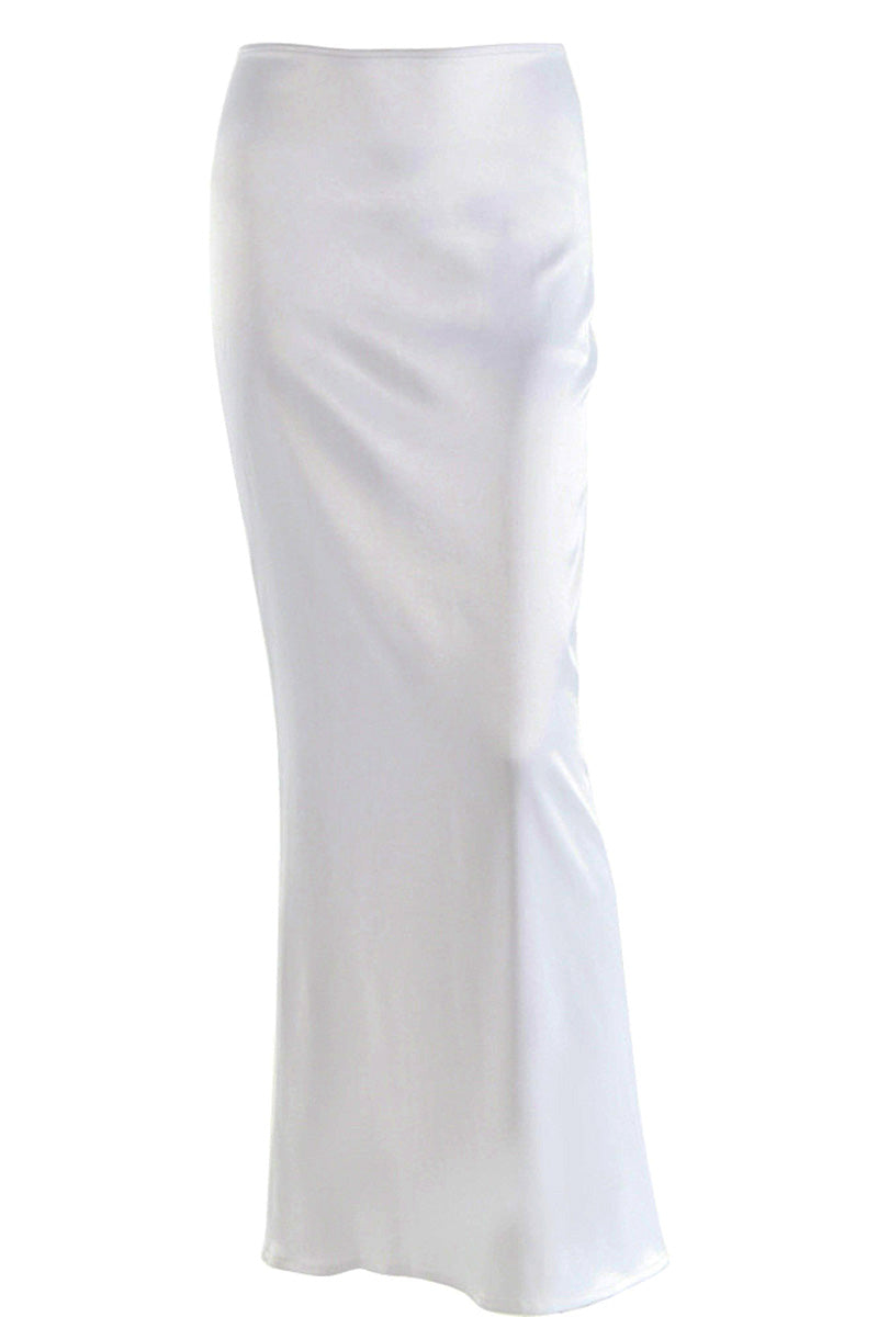 Satin Solid Maxi Skirt