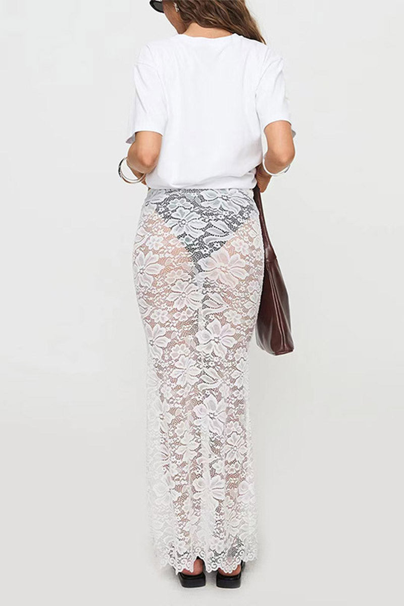 Sheer Lace Skirt