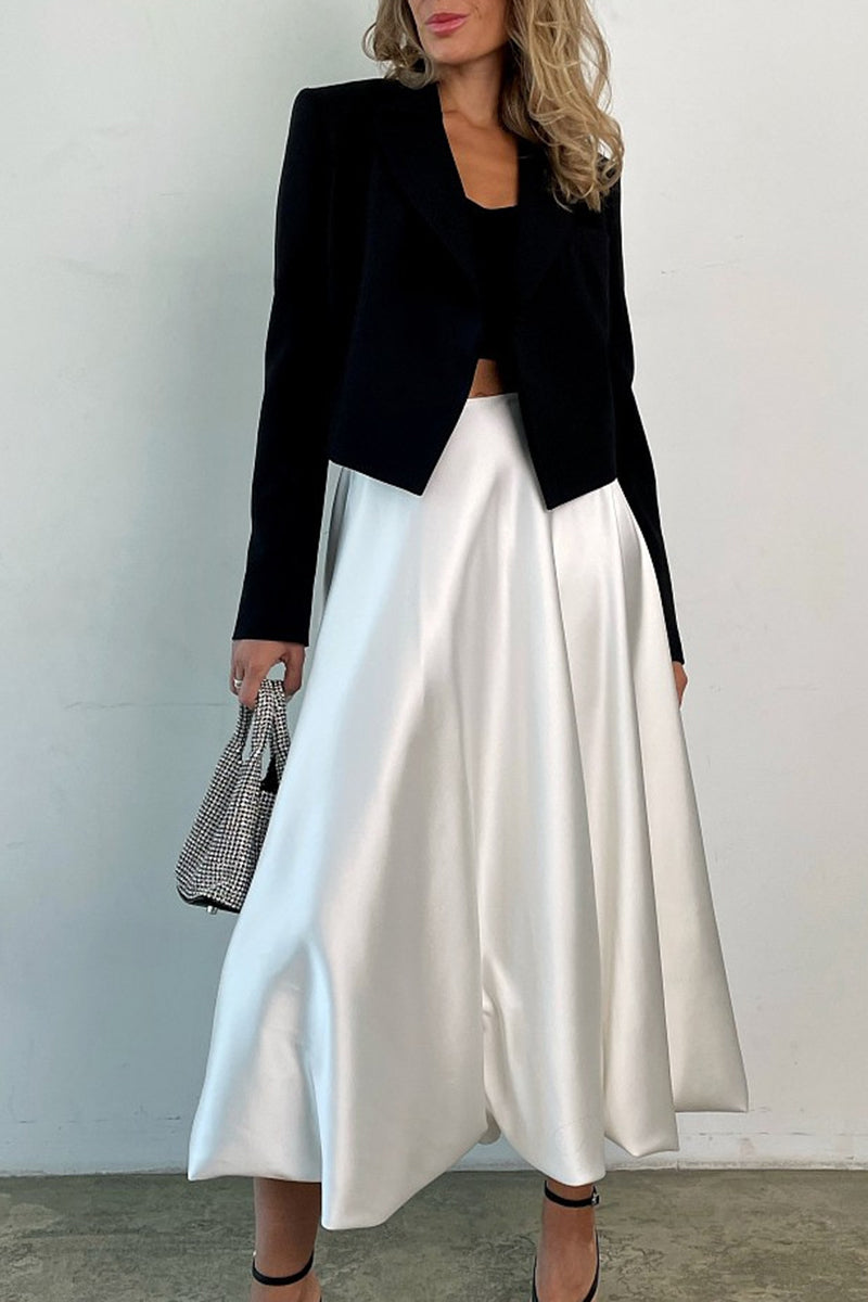 Elegant Midi Flared Skirt