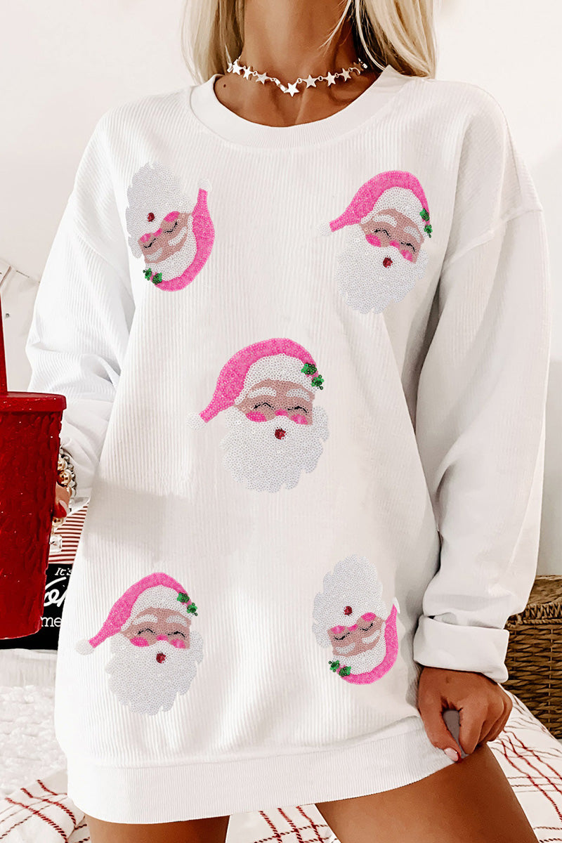 Santa Face Graphic Holiday Top