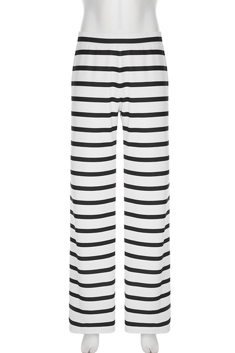 Striped Wide-Leg Lounge Pants