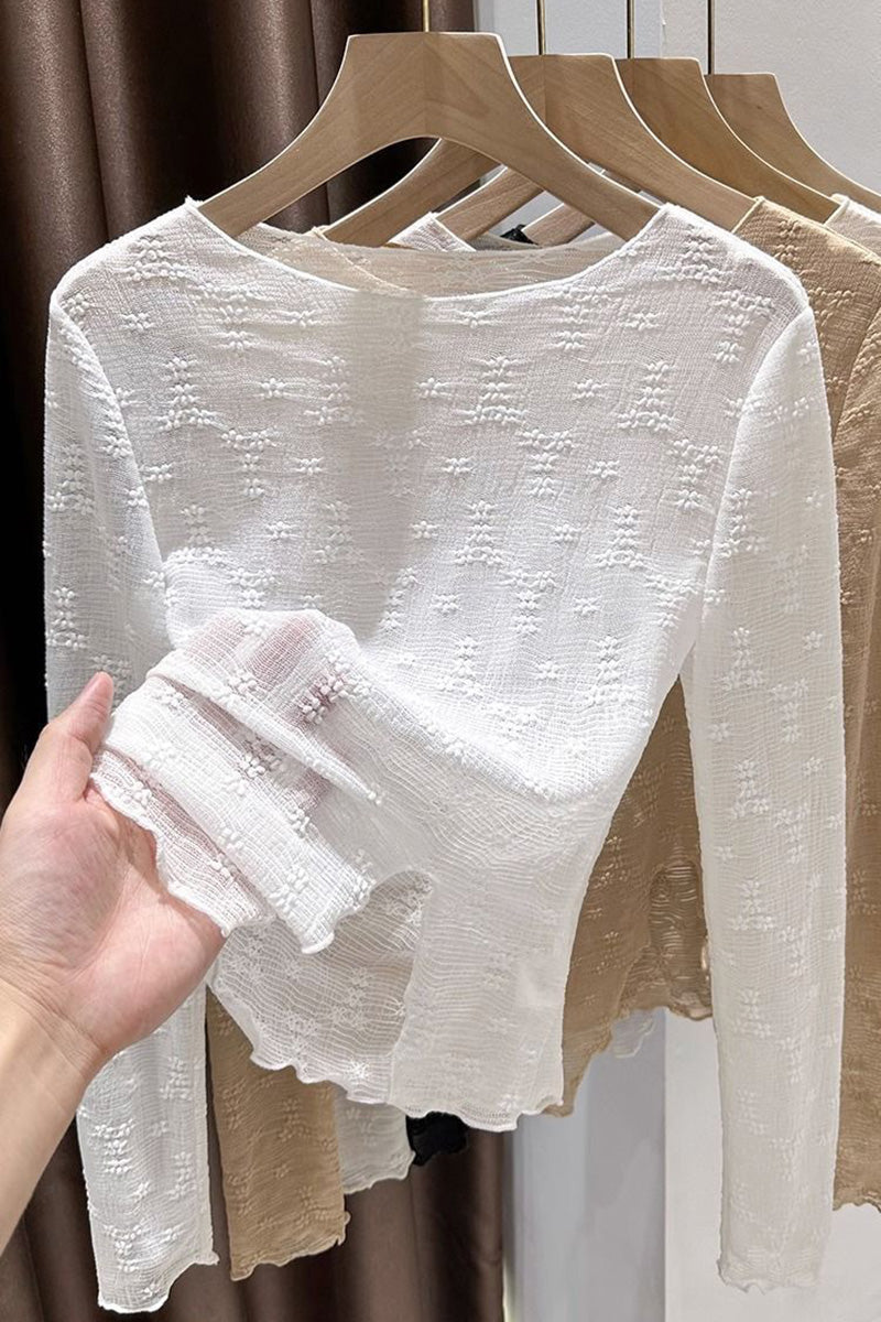 Textured Long Sleeve Top