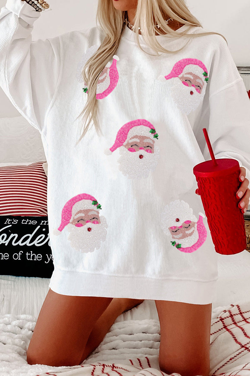 Santa Face Graphic Holiday Top