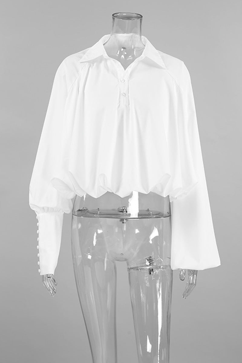 Cropped Oversized Poplin Blouse