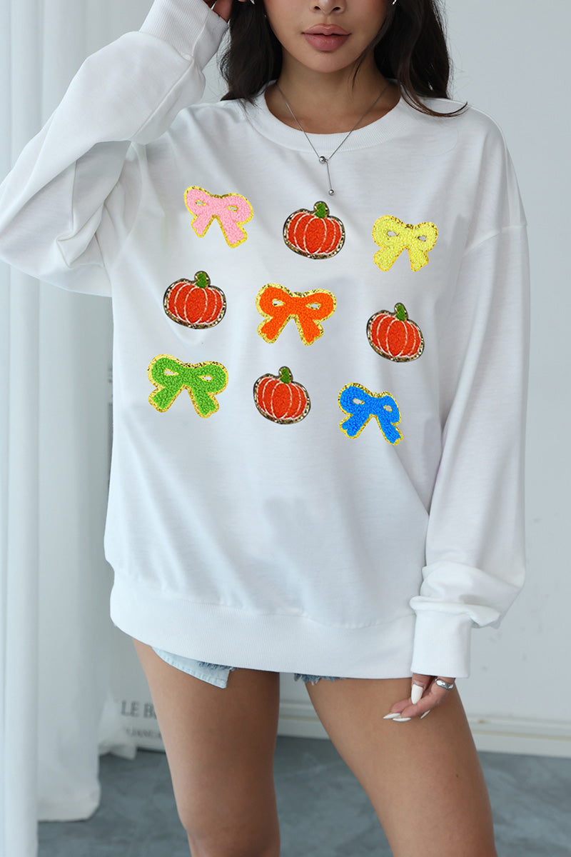 Pumpkin and Bow Graphic Top