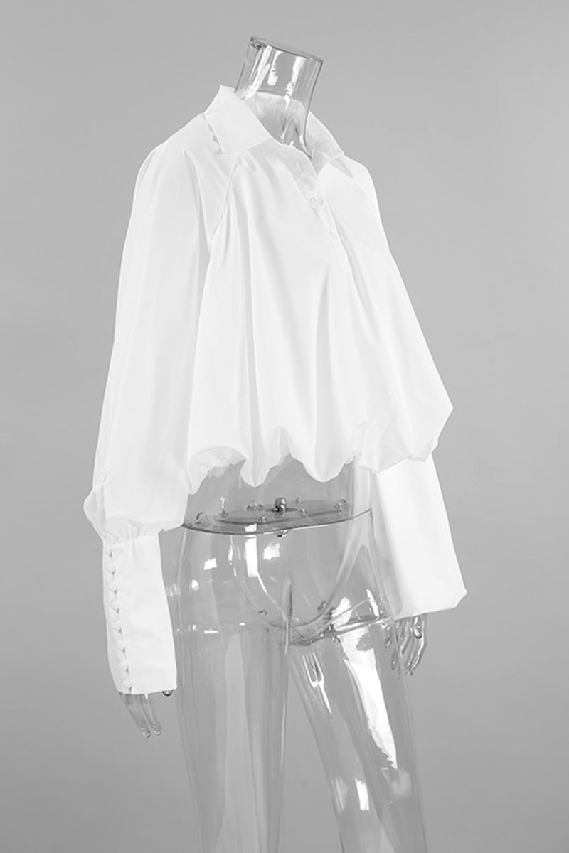 Cropped Oversized Poplin Blouse