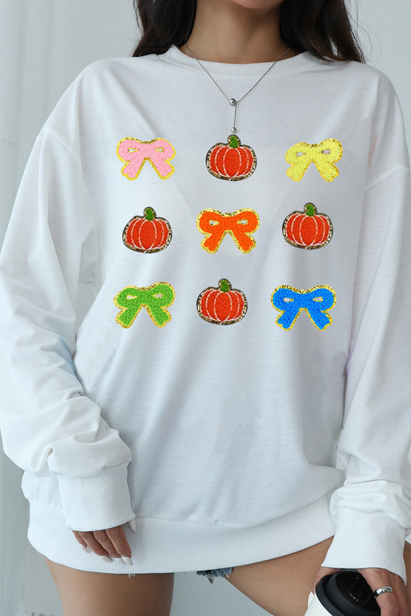 Pumpkin and Bow Graphic Top