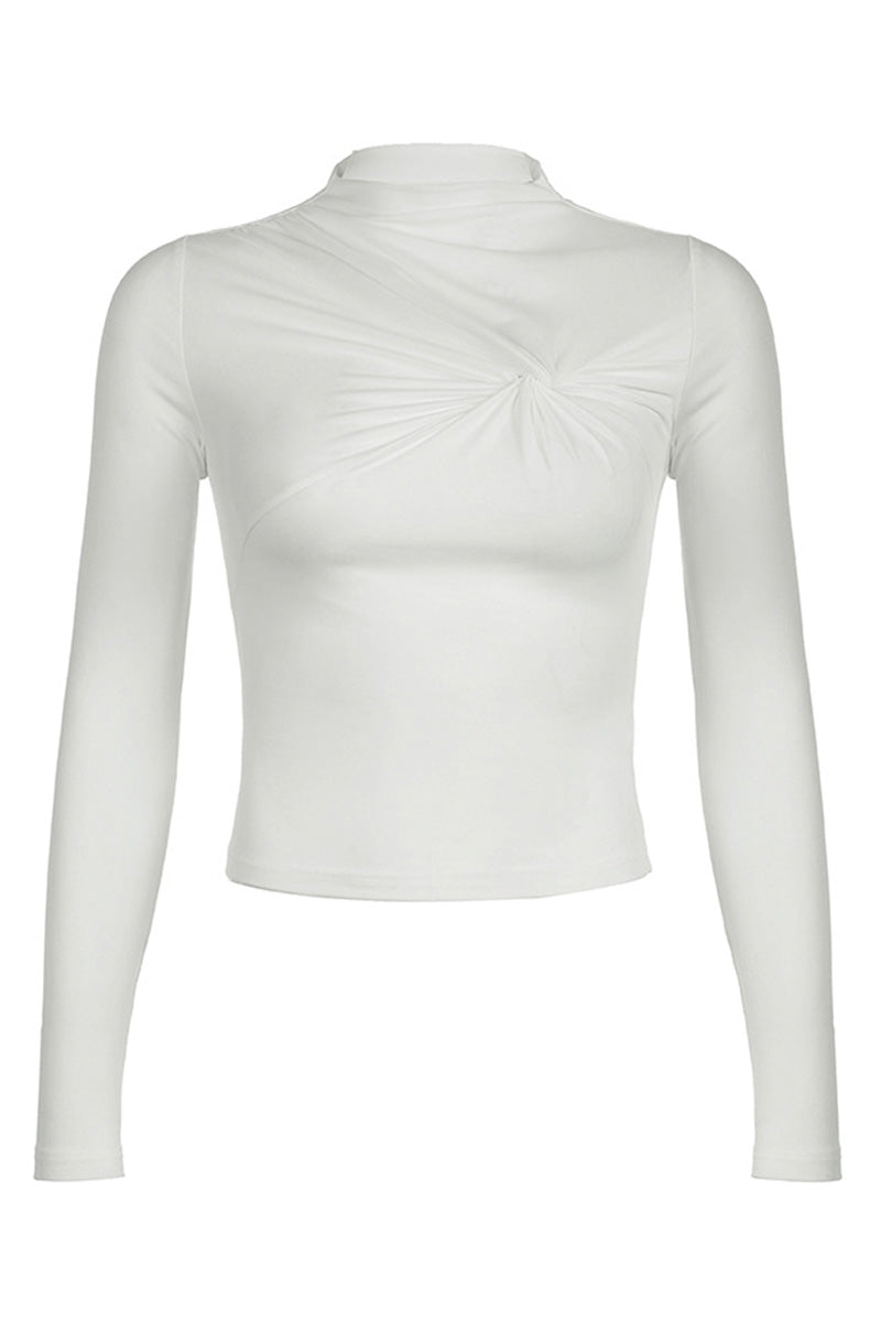 Ruched Twist Detail Crop Top