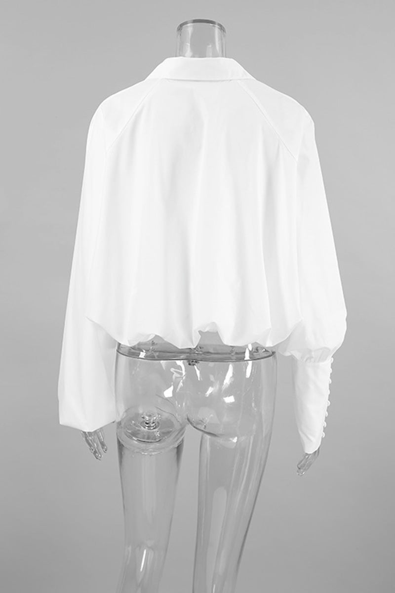 Cropped Oversized Poplin Blouse