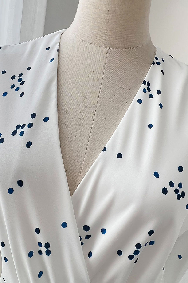 Polka Dot Patterned Wrap Dress