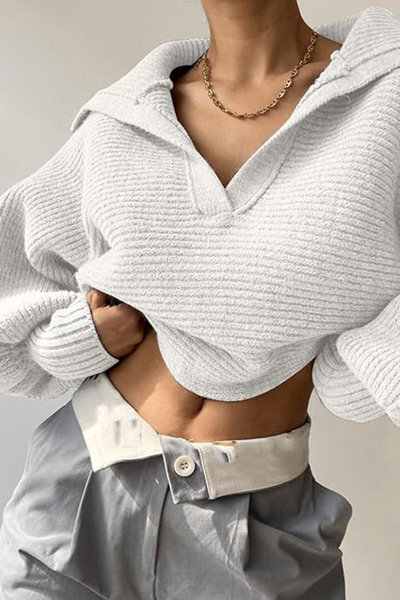 Oversized Knit Lapel Sweater