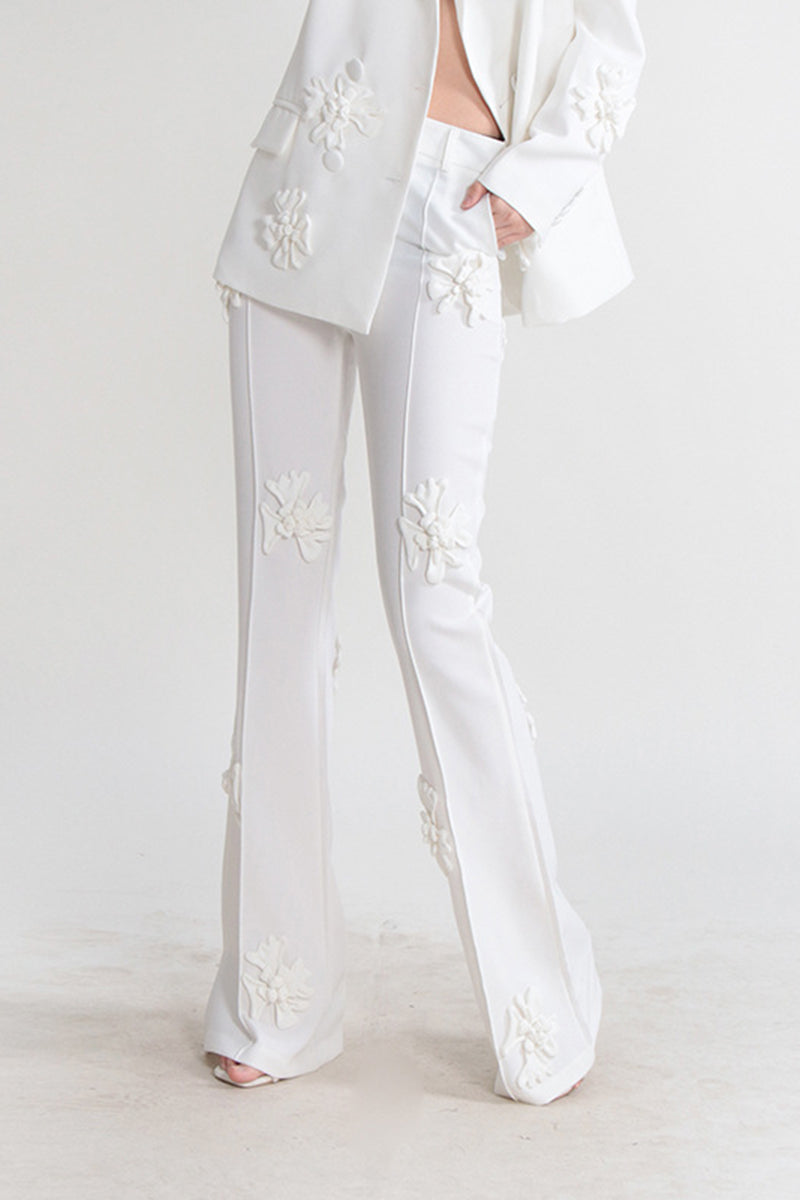 Matching 3D Floral Embellished Pants