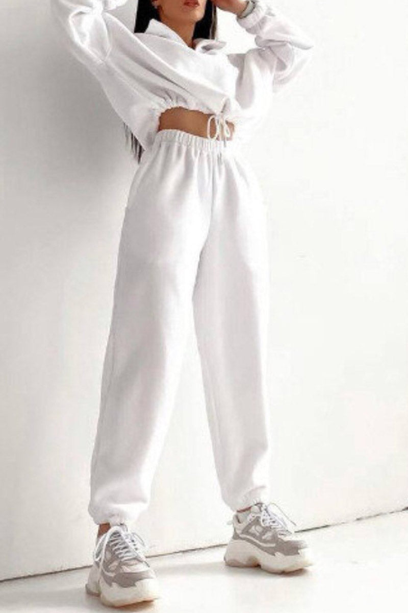 Cropped Hoodie and Jogger Pants Set