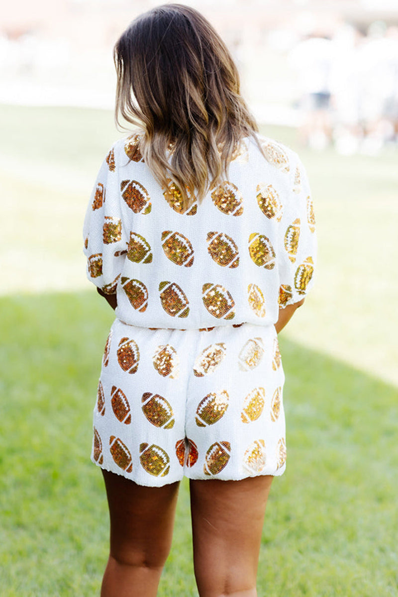 Football Sequin T-Shirt and Shorts Set