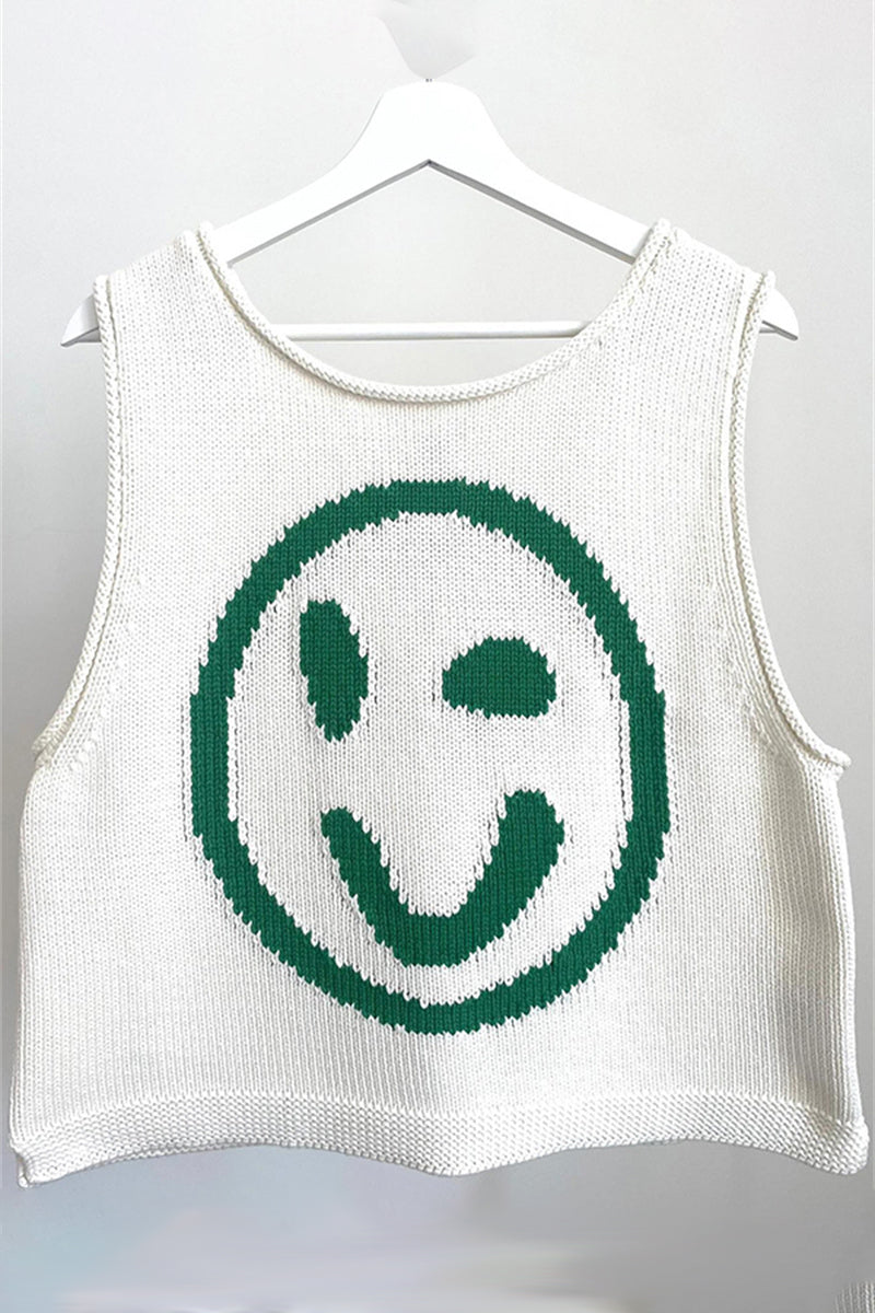 Smiley Knit Sleeveless Top