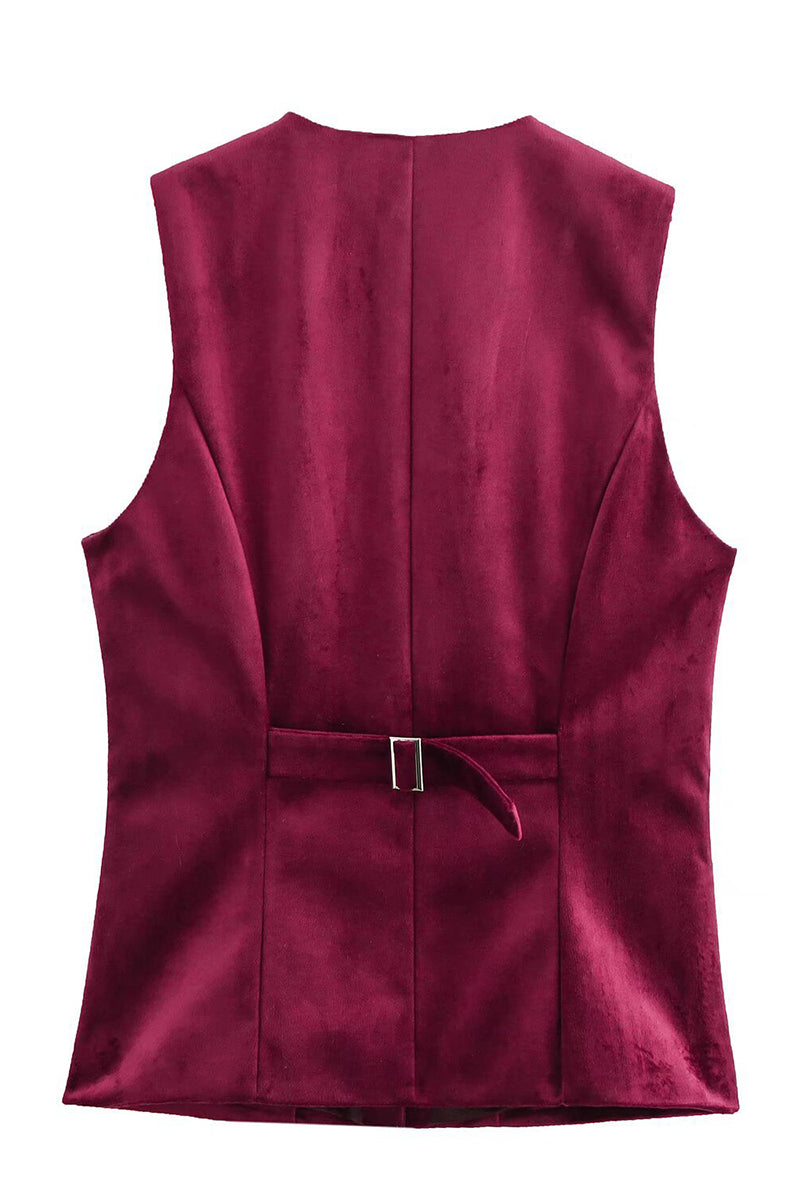 Velvet Sleeveless Blazer Vest