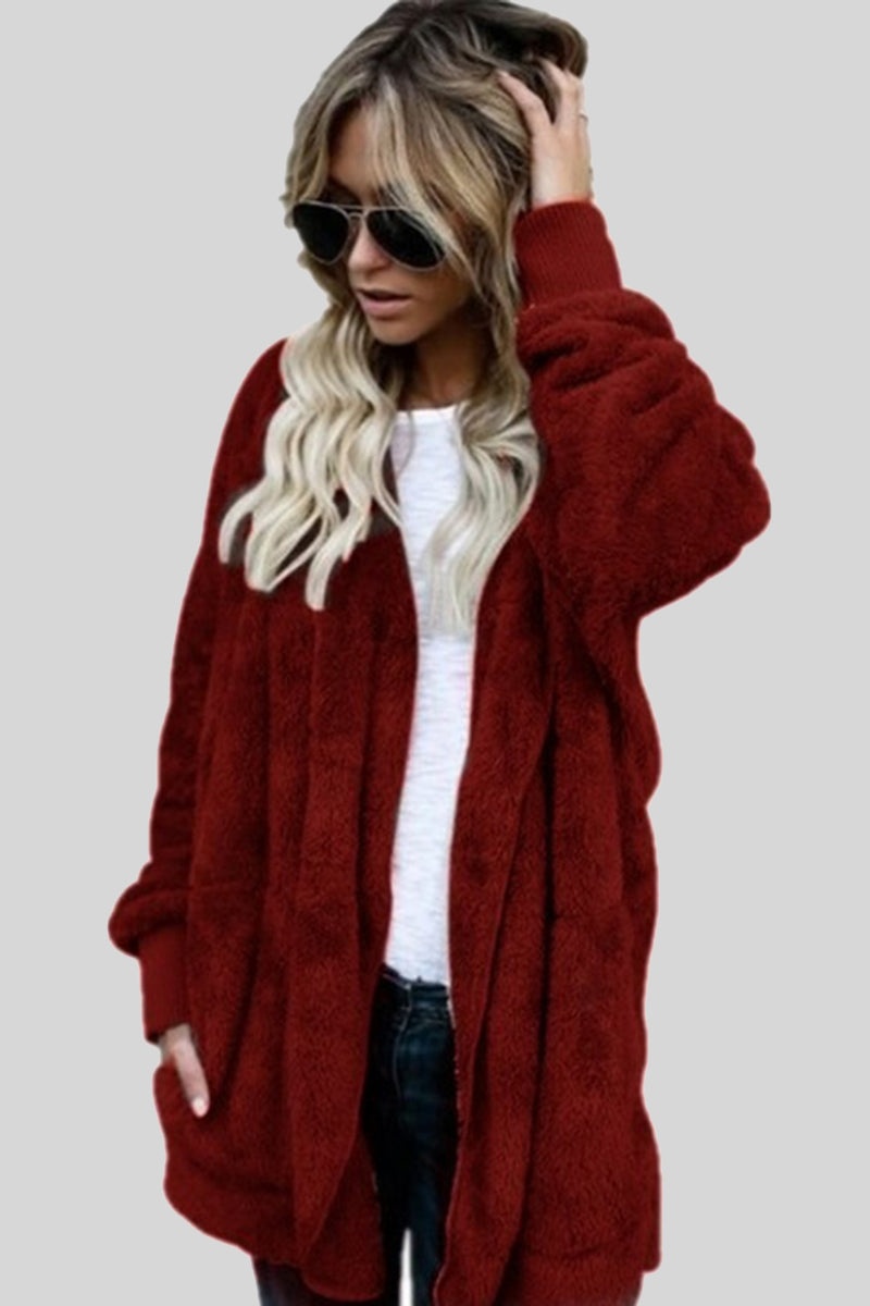 Oversized Fuzzy Open-Front Coat