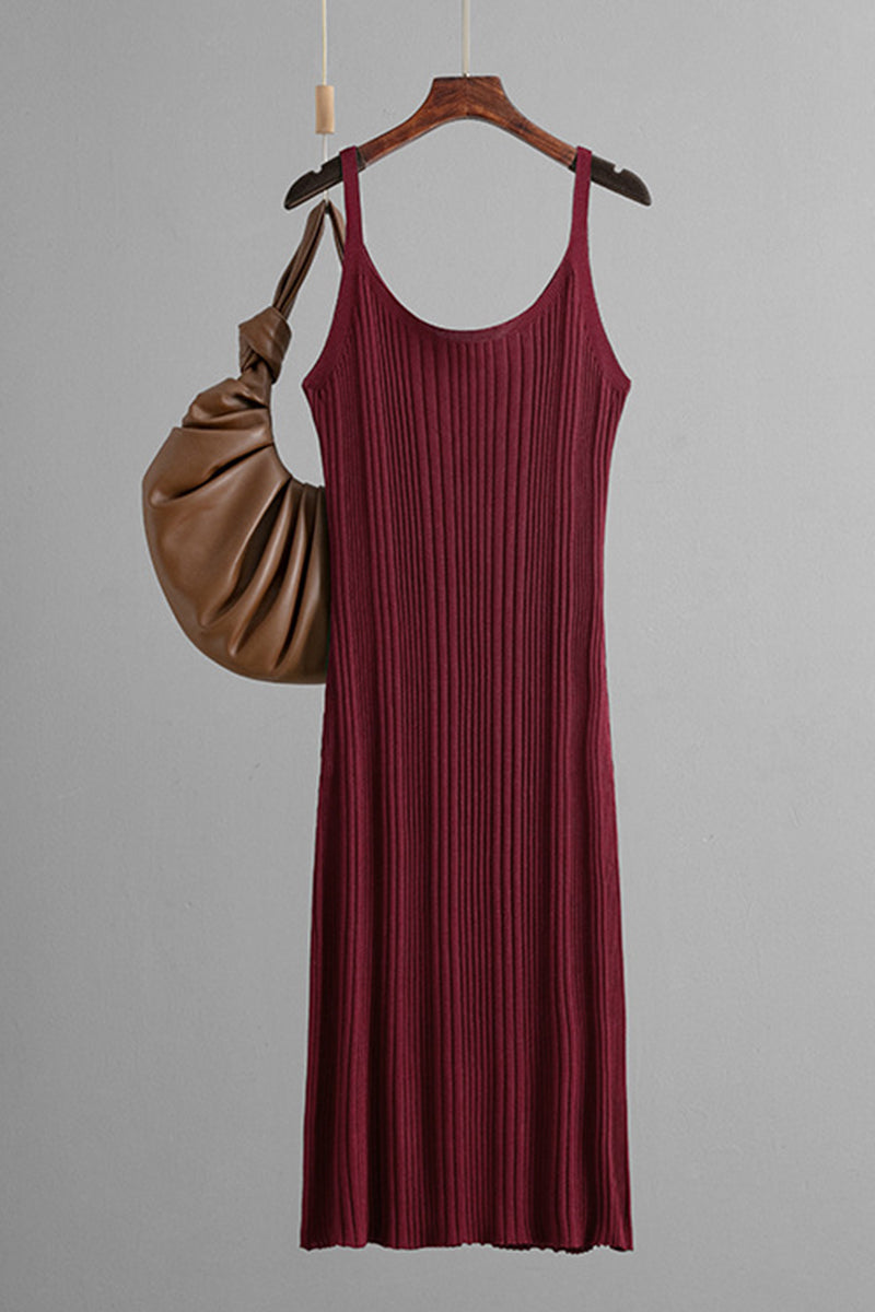 Sleeveless Ribbed Midi Dress