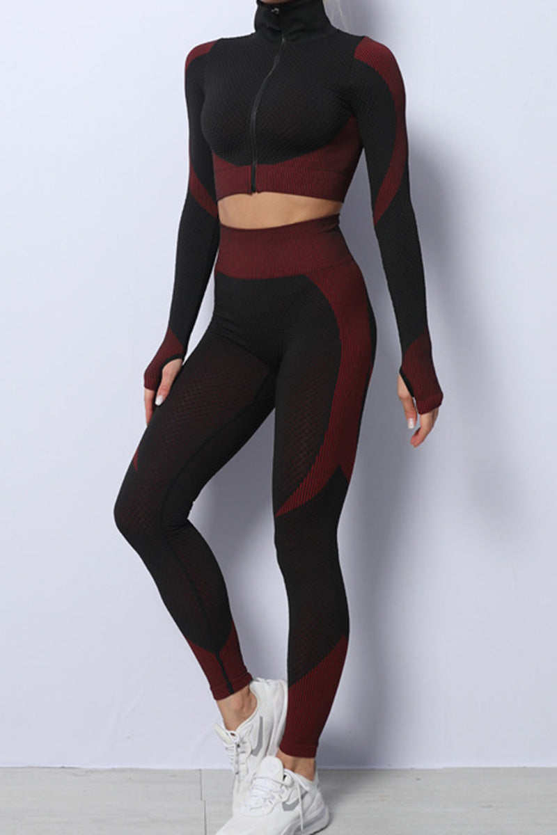 Two-Piece Athletic Set with Contrast Panels