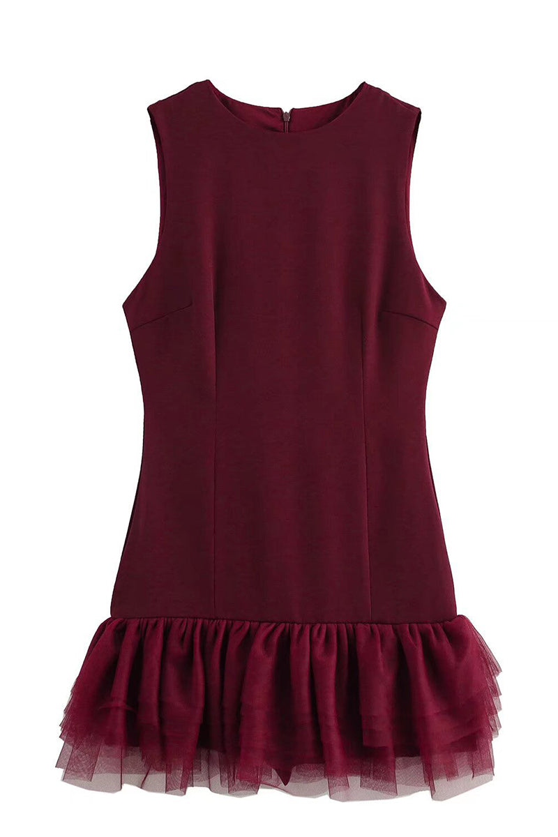 Ruffled Hem Mini Dress