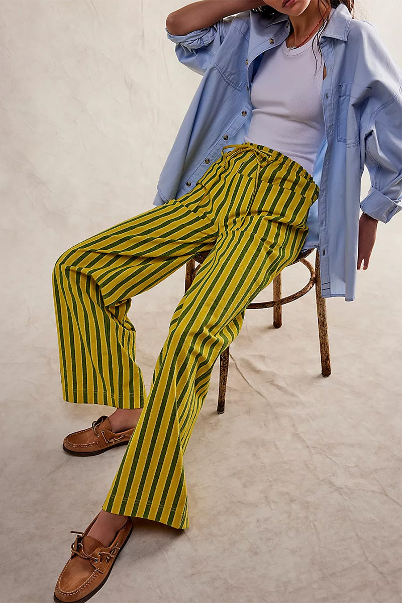 Vibrant Striped Wide-Leg Pants