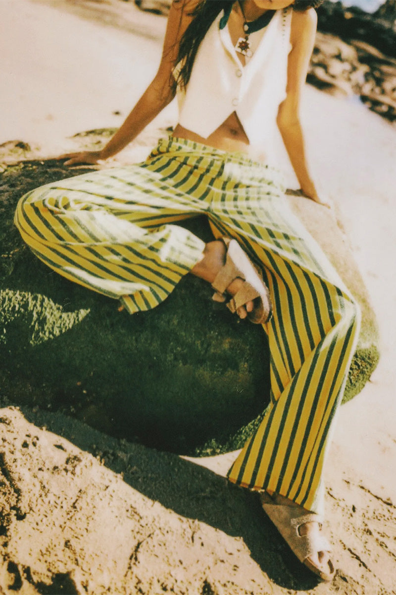 Vibrant Striped Wide-Leg Pants