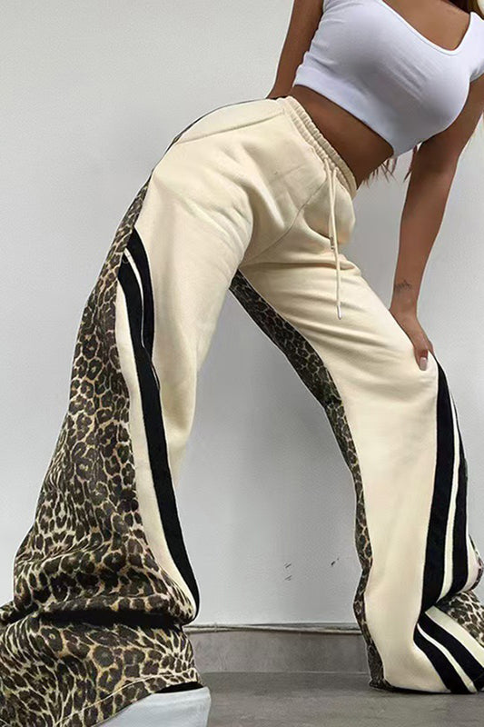 Leopard Panel Jogger Pants