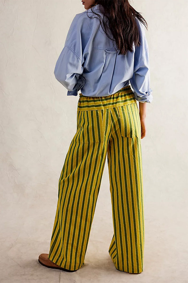 Vibrant Striped Wide-Leg Pants