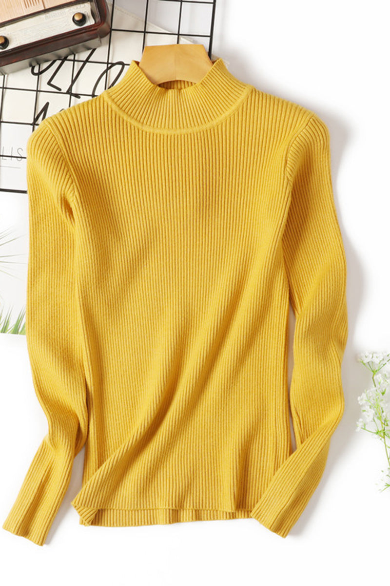 Slim Fit Mock Neck Ribbed Sweater