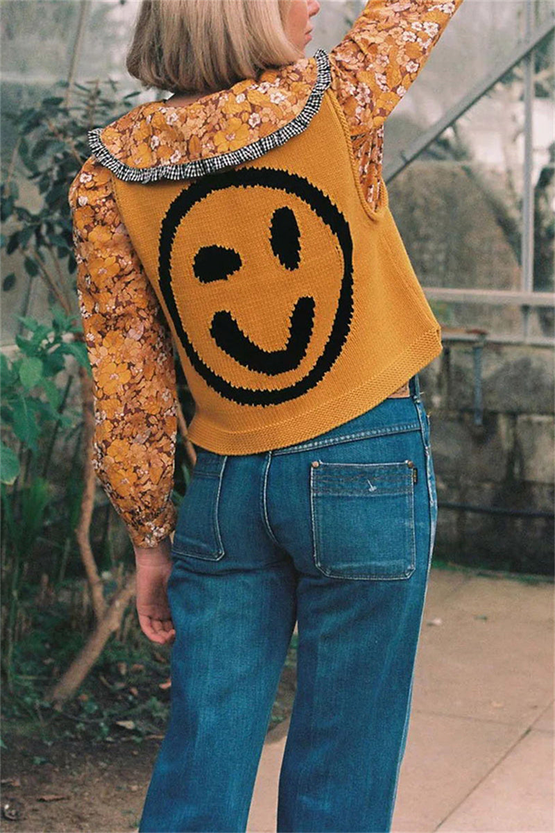 Smiley Knit Sleeveless Top