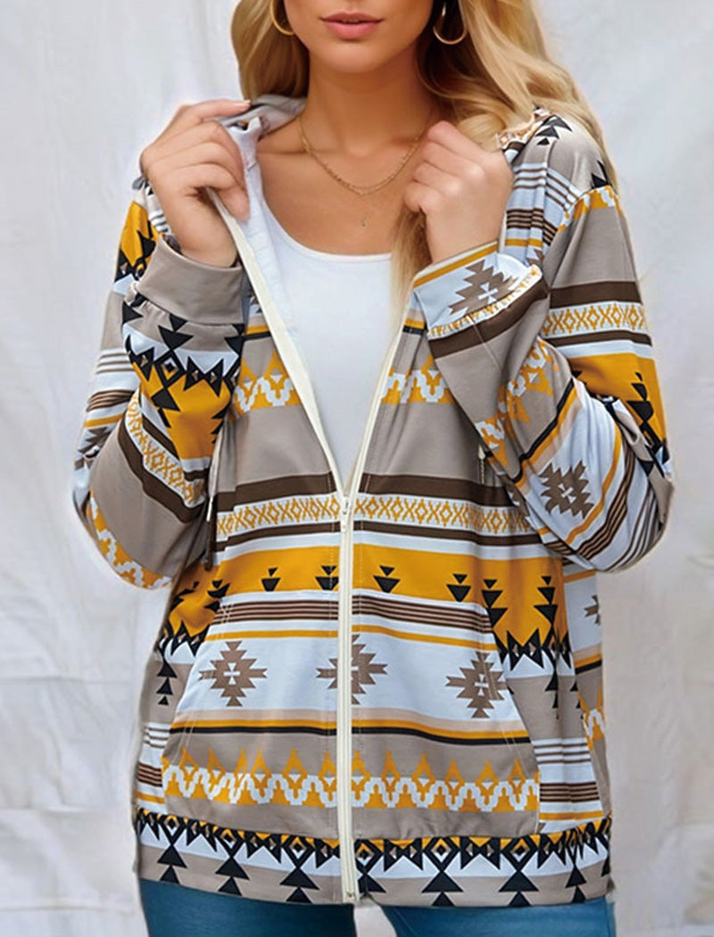 Printed Long Sleeve Hoodie